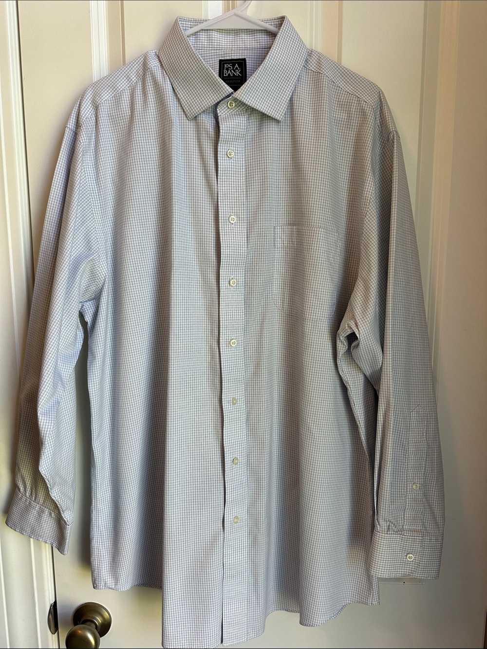 Jos. A. Bank Light Blue Micro-Check Dress Shirt